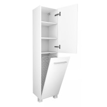 Шкаф пенал 1MarKa Соната 35 R У23259 с бельевой корзиной Белый глянцевый