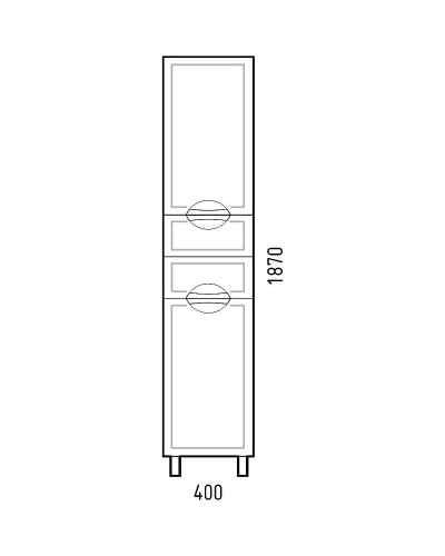 Шкаф пенал Corozo Монро 40 Z2 SD-00000690 Белый