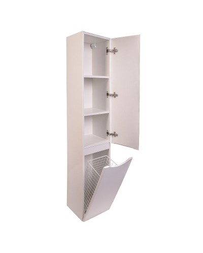 Шкаф пенал Style Line Бергамо 30 R СС-00002329 с бельевой корзиной Белый антискрейтч