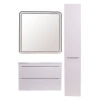 Шкаф пенал Style Line Бергамо 30 R СС-00002329 с бельевой корзиной Белый антискрейтч