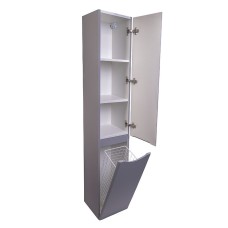 Шкаф пенал Style Line Бергамо 30 R СС-00002330 с бельевой корзиной Серый антискрейтч