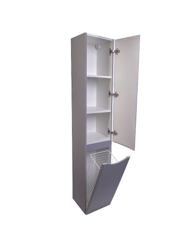 Шкаф пенал Style Line Бергамо 30 R СС-00002330 с бельевой корзиной Серый антискрейтч