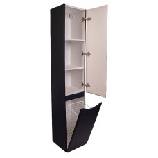 Шкаф пенал Style Line Бергамо 30 R СС-00002331 с бельевой корзиной Черный антискрейтч