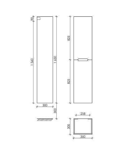 Шкаф пенал Sancos Norma 2.0 35 PNR2.035W подвесной Белый глянец