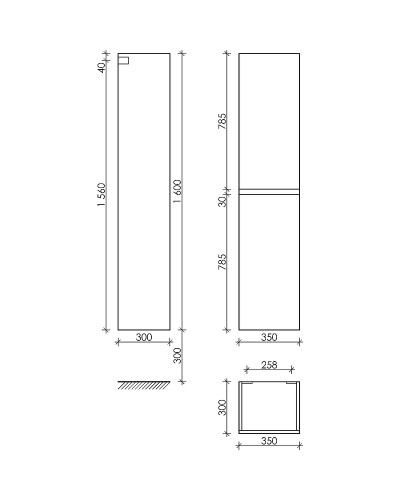 Шкаф пенал Sancos Urban 35 PUR35EG подвесной Дуб Галифакс натуральный