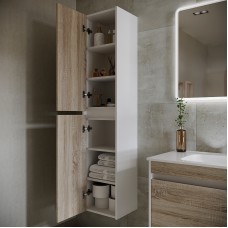 Шкаф пенал Sancos Smart 35 PSM35E подвесной Дуб Бардолино Белый