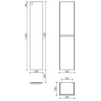 Шкаф пенал Sancos Cento 35 PCN35W подвесной Белый глянец