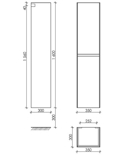 Шкаф пенал Sancos Cento 35 PCN35KE подвесной Карпатская ель