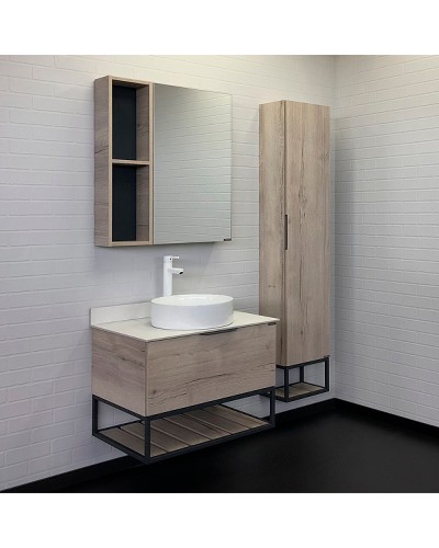 Шкаф пенал Comforty Порто 35 00-00009981 подвесной Дуб дымчатый