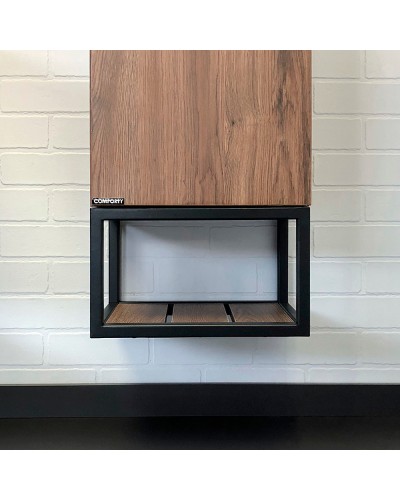 Шкаф пенал Comforty Порто 35 00-00009982 подвесной Дуб темно-коричневый
