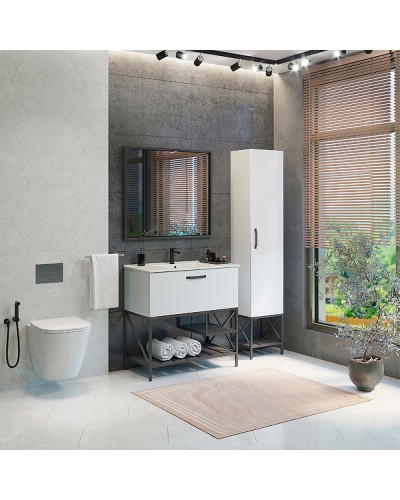 Шкаф пенал Comforty Бредфорд 40 00-00009884 Белый глянец