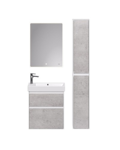 Шкаф пенал Dreja Slim 30 99.0505 Бетон Белый глянец