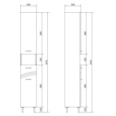Пенал напольный белый глянец R Cersanit Erica New SL-ERN-Ko-P