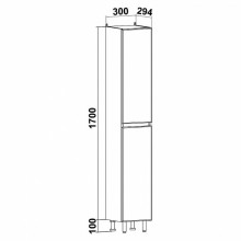 Шкаф пенал Runo Лада 30 00-00001166 Белый