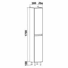 Шкаф пенал Runo Лада 30 00-00001166 Белый
