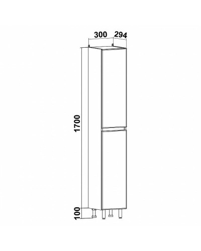 Шкаф пенал Runo Лада 30 00-00001166 Белый