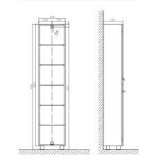 Шкаф пенал Velvex Orlando 40 pnORL.190-211 Белый матовый