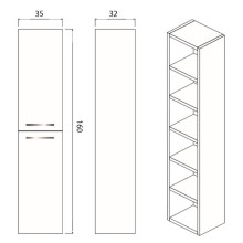 Шкаф пенал Creto Tivoli 35 50-1035S подвесной Soft