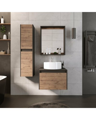 Шкаф пенал Grossman Смарт 30 303011 подвесной Веллигтон Графит