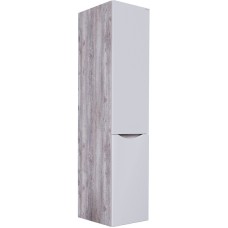 Шкаф пенал Grossman Талис 35 303508 подвесной с бельевой корзиной Бетон пайн Белый глянец