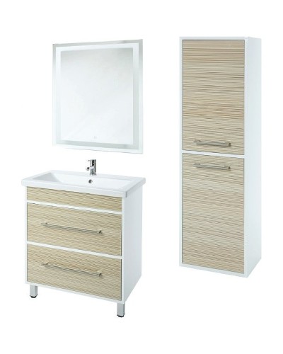 Шкаф пенал Bellezza Фабио 40 4620605180349 подвесной Бежевый структурный