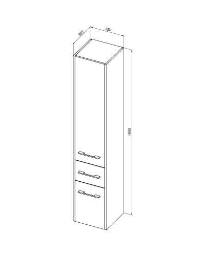 Шкаф пенал Aquanet Августа 35 R 274147 подвесной Белый глянец