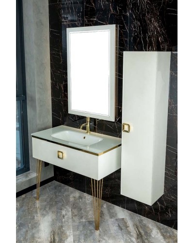 Шкаф пенал Boheme Armadi Art Lucido 35 772-W подвесной Жемчужный белый