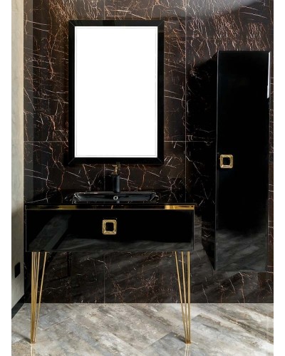 Шкаф пенал Boheme Armadi Art Lucido 35 772-GB подвесной Черный глянцевый