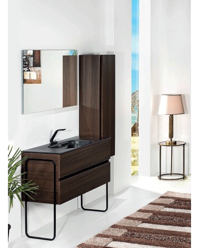 Шкаф пенал Boheme Armadi Art Vallessi 35 836-D подвесной Дуб темный матовый