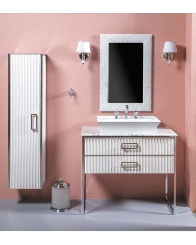 Шкаф пенал Boheme Armadi Art Monaco 35 868-WCR подвесной Белый глянец Хром