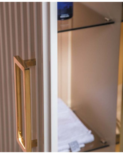 Шкаф пенал Boheme Armadi Art Monaco 35 868-WG подвесной Белый глянец Золото