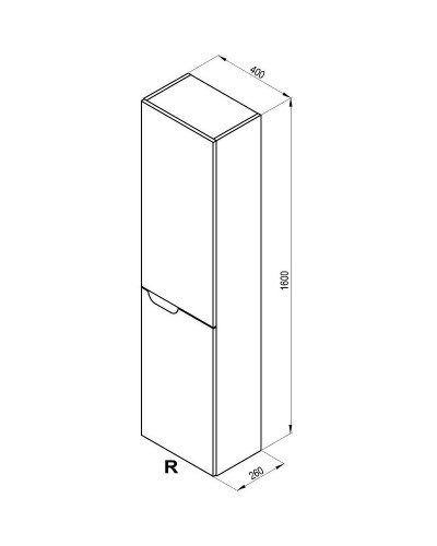 Шкаф пенал Ravak SB Classic II 40 R X000001474 подвесной Белый
