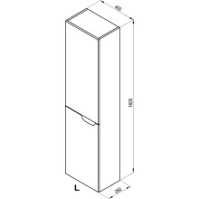 Шкаф пенал Ravak SB Classic II 40 L X000001473 подвесной Белый Серый
