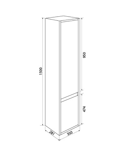 Шкаф пенал Iddis Esper 35 ESP35W0i97 подвесной Белый