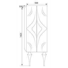 Пенал напольный капучино глянец Marka One Angel У67290