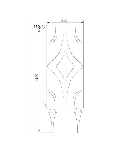 Пенал напольный капучино глянец Marka One Angel У67290