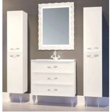 Пенал напольный белый глянец L Marka One Lumier У73555