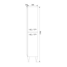 Пенал напольный белый глянец L Marka One Lumier У73555