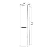 Пенал подвесной голубой мрамор/белый глянец L Marka One Idalgo У73199