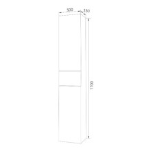 Пенал подвесной черный дикий камень/белый глянец R Marka One Lacio У73170