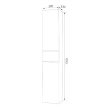 Пенал подвесной голубой мрамор/белый глянец L Marka One Lacio У73229