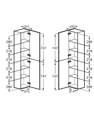 Шкаф пенал Roca Oleta 35 857650515 подвесной Капучино