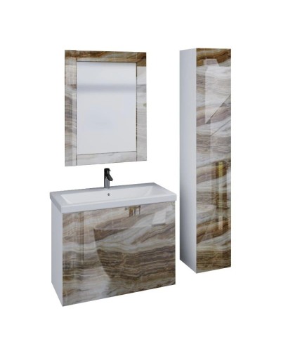 Пенал подвесной оникс/белый глянец R Marka One Lacio У73167