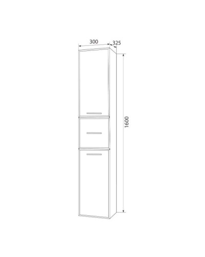 Пенал подвесной черный дикий камень/белый глянец R Marka One Visbaden У73127