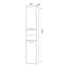 Пенал подвесной голубой мрамор/белый глянец R Marka One Visbaden У73126