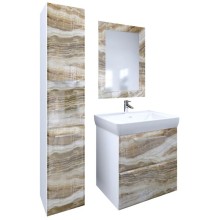 Пенал подвесной оникс/белый глянец L Marka One Visbaden У73177