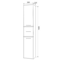 Пенал подвесной оникс/белый глянец L Marka One Visbaden У73177