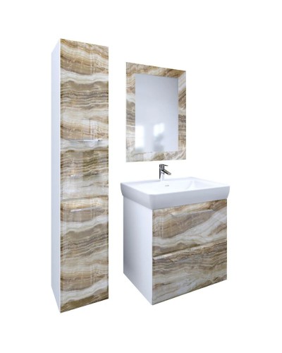 Пенал подвесной оникс/белый глянец R Marka One Visbaden У73124