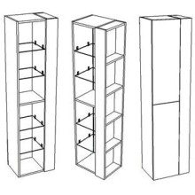 Пенал подвесной белый глянец/антик Corozo Гольф SD-00000333