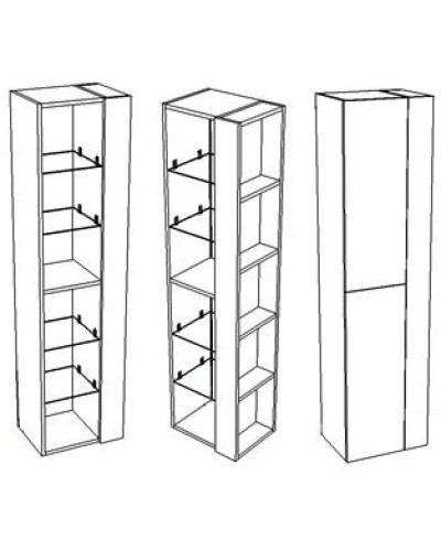 Пенал подвесной белый глянец/антик Corozo Гольф SD-00000333